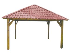 Carbet / Gazebo Durapin - 4 x 4 m - Avec toiture