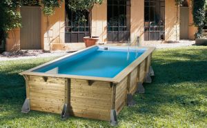 piscine bois AZURA 350/505 - liner bleu