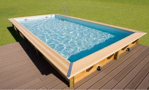 piscine bois AZURA 350/505 - liner beige