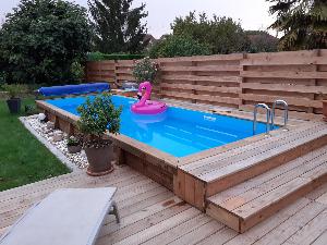 Piscine en bois haut de gamme Pisciz N870 couloir de nage