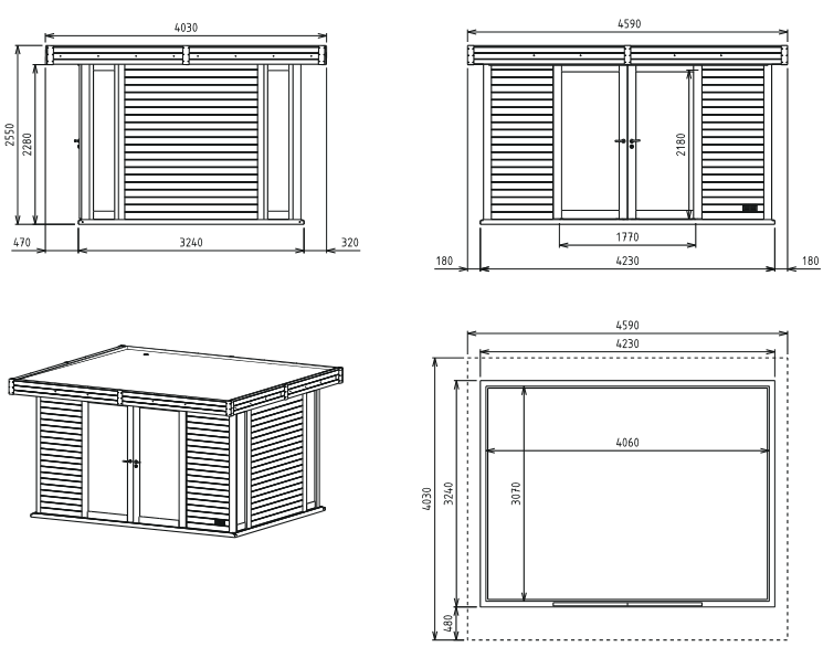 Plan de l'abri de jardin Durapin de rosnay