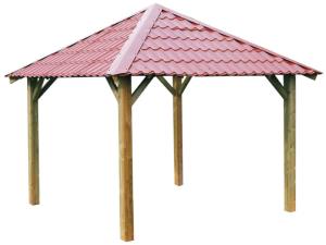 Carbet / Gazebo Durapin - 3 x 3 m - avec toiture