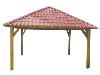 Carbet / Gazebo Durapin - 4 x 4 m - Avec toiture