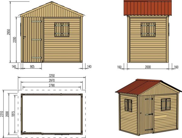 Plan abri de jardin elise